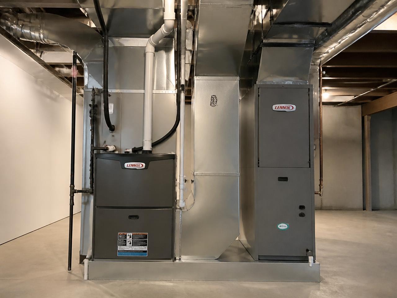 Central air conditioning unit beside a home